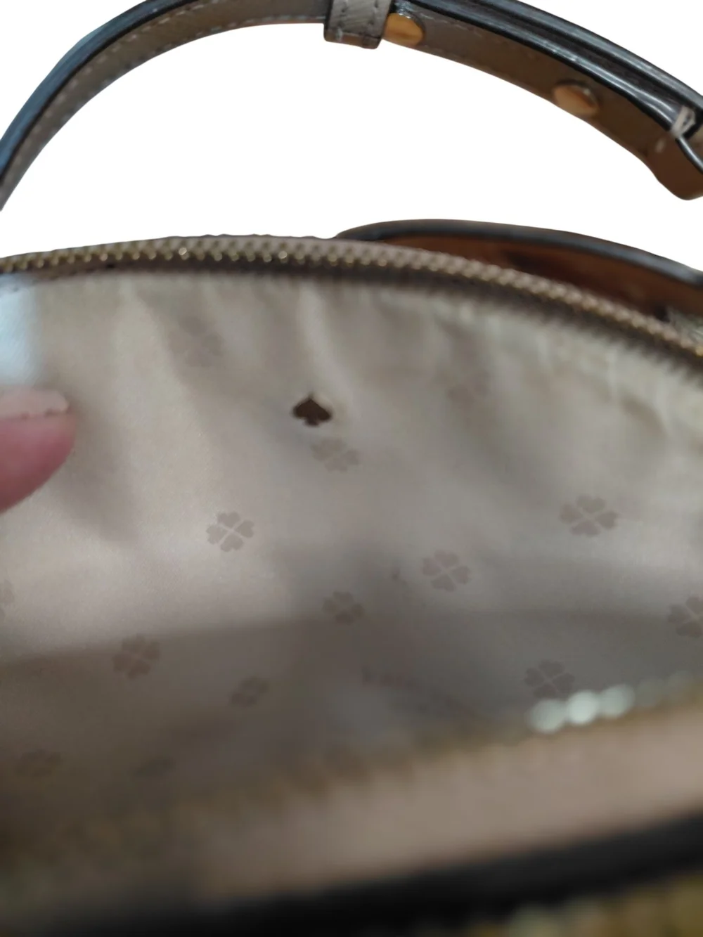 kate spade New York Spencer Double Zip Cream & Tan Crossbody Bag